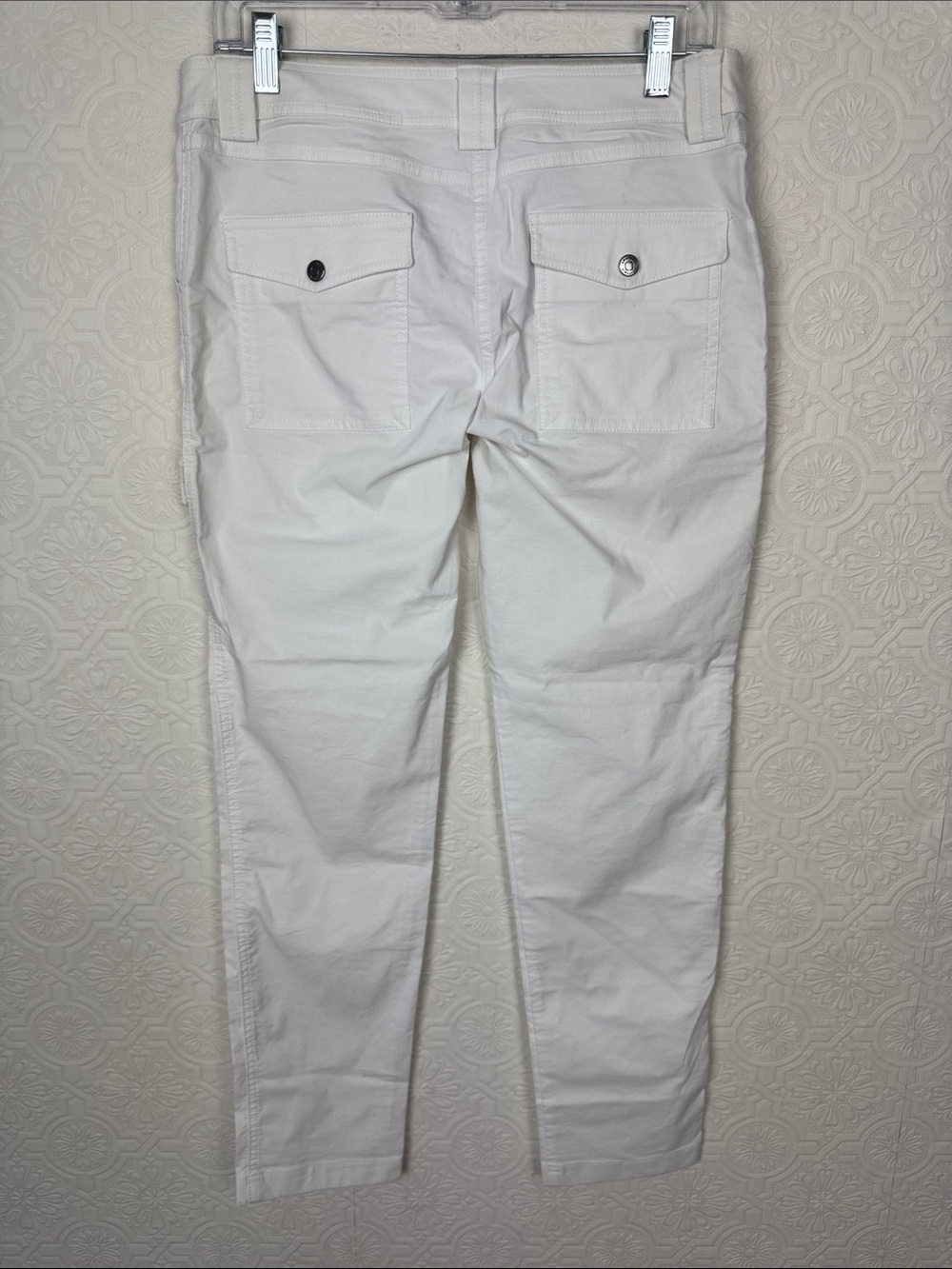 Anatomie Kate Skinny Cargo Pants White Silver Medium Italy - Picture 8 of 10